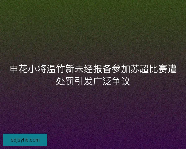 申花小将温竹新未经报备参加苏超比赛遭处罚引发广泛争议