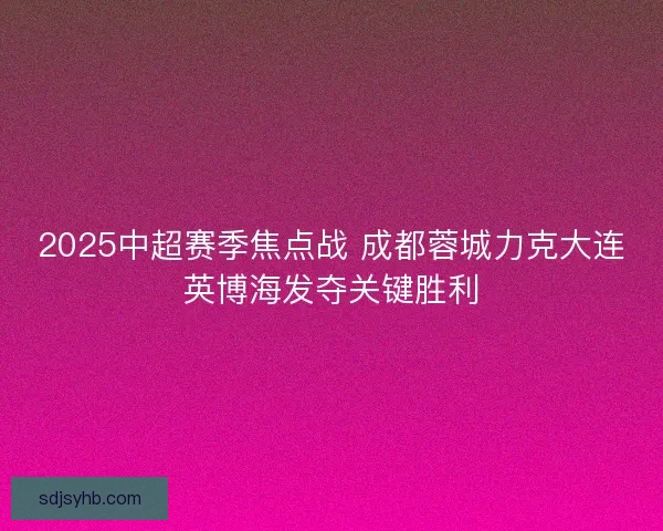 2025中超赛季焦点战 成都蓉城力克大连英博海发夺关键胜利